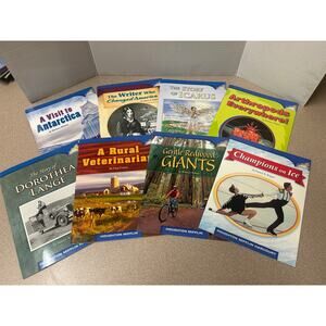 Lot-Set of 8 Leveled Reader Library Beyond Books Level U-R-S-V HOUGHTON MIFFLIN